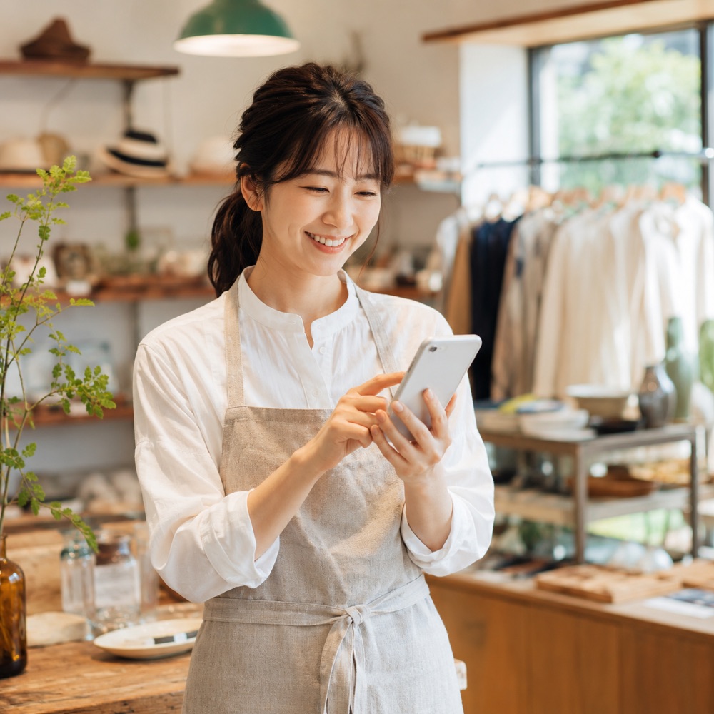 お店はスマホで確認
