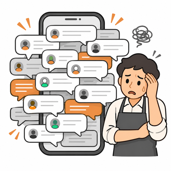 予約のやり取りがLINEに集中している